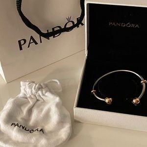 Pandora Rose Gold & Sterling Silver Bangle